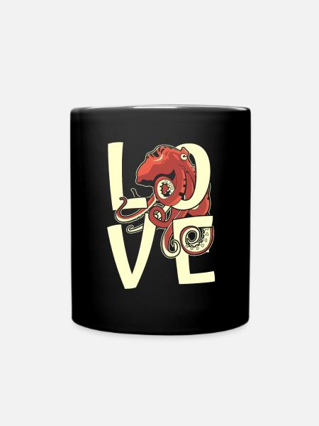 Liebe Oktopoden Oktopoden Cephalopoda Liebhaber Oktopus - Tasse einfarbig - Schwarz