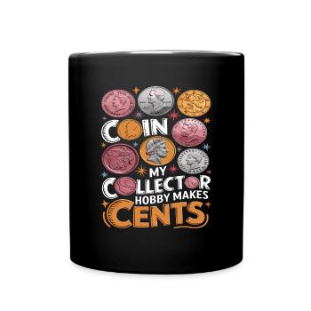 Coin Collecting für einen Münzsammler - Tasse einfarbig - Schwarz - Vorne