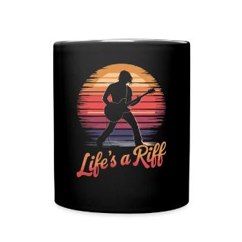 Guitar Player: Life's A Riff Art - Full Colour Mug - black - Front