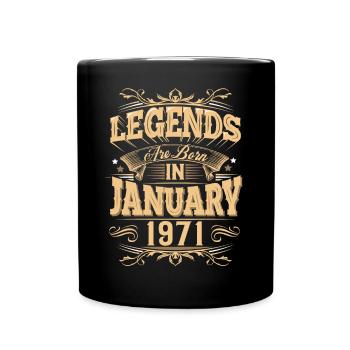 January 1971 Birthday Legend - Full Colour Mug - black - Front