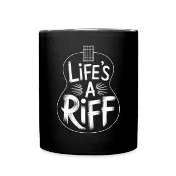 Guitar Player: Life's A Riff - Music Lovers - Full Colour Mug - black - Front