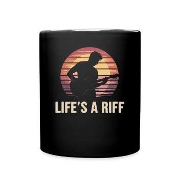 Guitar player Silhouette Life's A Riff - Full Colour Mug - black - Front