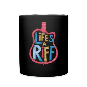 Guitar Player: Life's A Riff - Full Colour Mug - black - Front