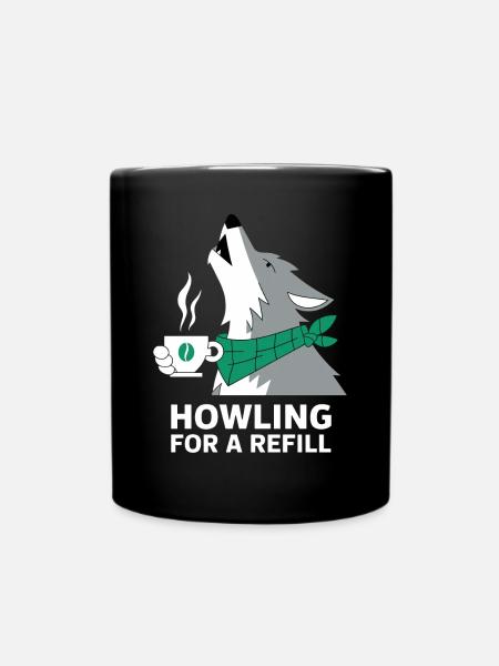 Hurlement après une recharge de moulin à café - Mug uni - noir