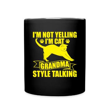 Cadeaux de grand-mère chat - Mug uni - noir - Devant