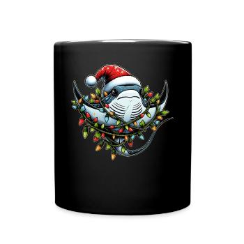 Raie Manta Stingray Père Noël - Mug uni - noir - Devant