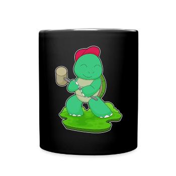 Schildkröte Handwerker Hammer Handwerk - Tasse einfarbig - Schwarz - Vorne
