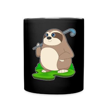 Faultier Feldhockey Feldhockeyschläger - Tasse einfarbig - Schwarz - Vorne