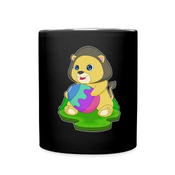 Löwe Ostern Osterei - Tasse einfarbig - Schwarz - Vorne