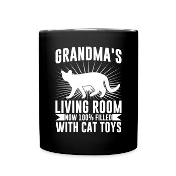 Cadeaux de grand-mère chat - Mug uni - noir - Devant