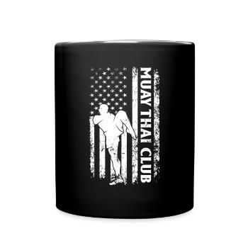 Muay Thai US Flag Muay Thai Club - Full Colour Mug - black - Front
