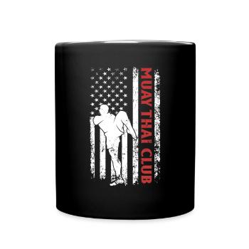 Muay Thai Club Muay Thai US Flag Muay Thai - Full Colour Mug - black - Front