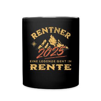 Rentner 2025 - Tasse einfarbig - Schwarz - Vorne