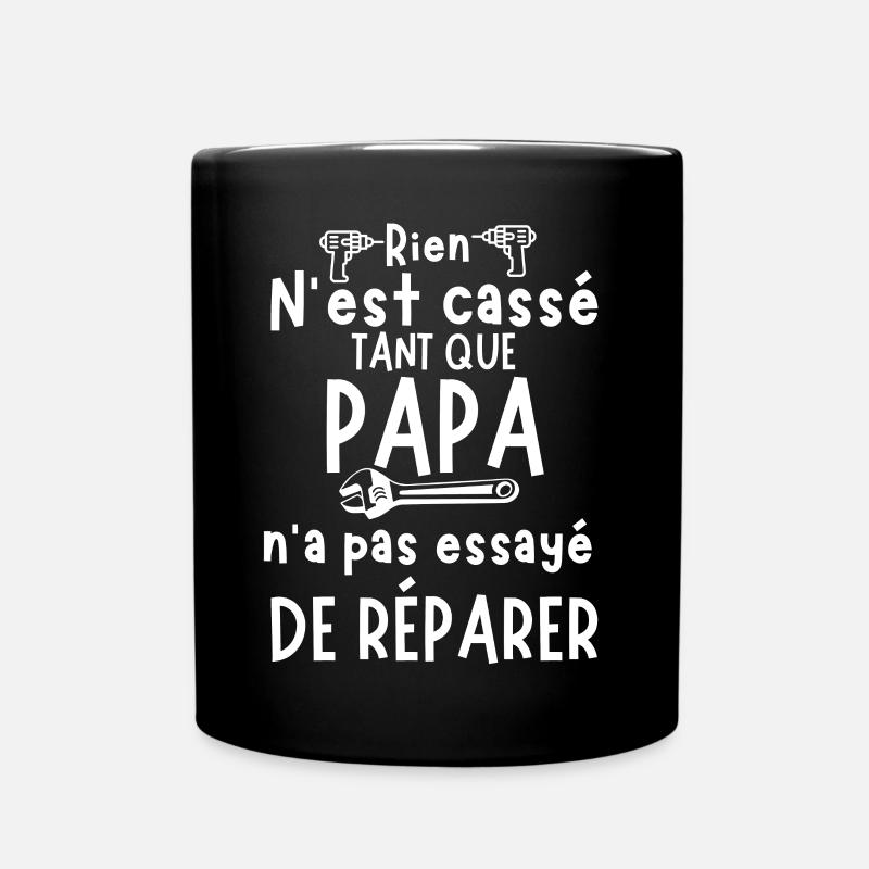Humour Papa Répare - Mug uni - noir