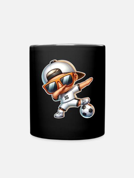 Fußball Cooler Fußballer Dabbing - Tasse einfarbig - Schwarz