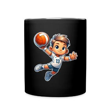 Handball Handballer - Tasse einfarbig - Schwarz - Vorne