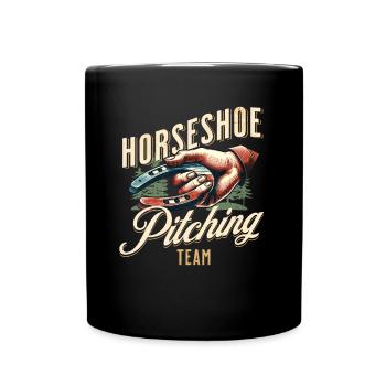 Horseshoe Throwing Horseshoe Pitching - Full Colour Mug - black - Front