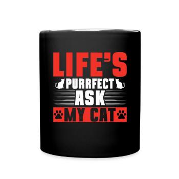 Cat Grandpa Gifts - Tasse einfarbig - Schwarz - Vorne