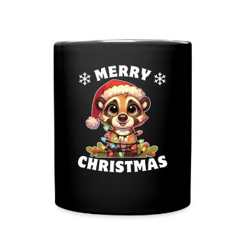 Christmas Hat Christmas Fairy Lights Coati - Full Colour Mug - black - Front