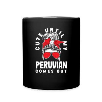 Peru Peruaner Geschenk - Tasse einfarbig - Schwarz - Vorne