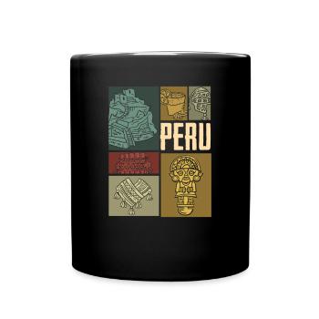 Peru Peruaner Geschenk - Tasse einfarbig - Schwarz - Vorne