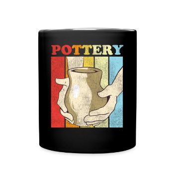 Pottery Ceramics Artist Retro - Full Colour Mug - black - Front