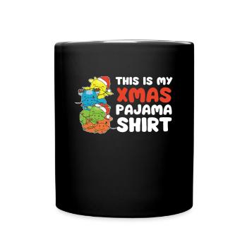 Pyjama de Noël Dragon Arbre de Noël - Mug uni - noir - Devant
