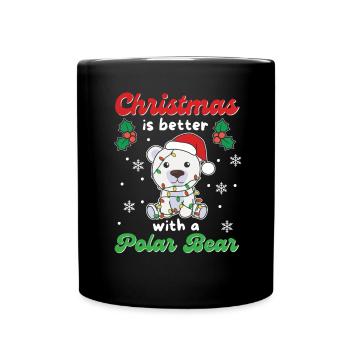 Noël, c’est mieux avec un ours polaire - Mug uni - noir - Devant