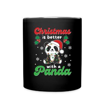 Noël, c’est mieux avec un panda - Mug uni - noir - Devant