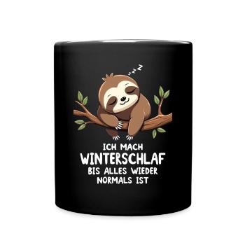 Ich Mach Winterschlaf Bis Alles Wieder Normal Ist - Tasse einfarbig - Schwarz - Vorne