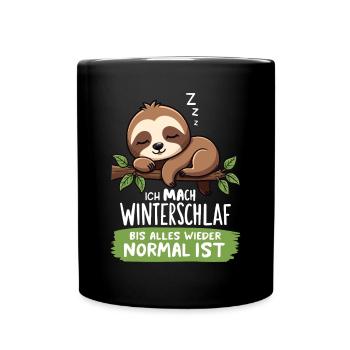 Ich Mach Winterschlaf Bis Alles Wieder Normal Ist - Tasse einfarbig - Schwarz - Vorne