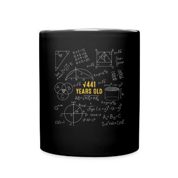 21st Birthday Square Root of 441 21 Years Old - Full Colour Mug - black - Front