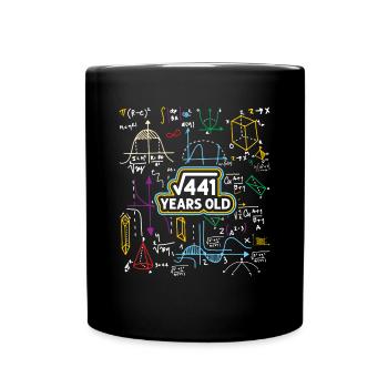21st Birthday Square Root of 441 21 Years Old - Full Colour Mug - black - Front