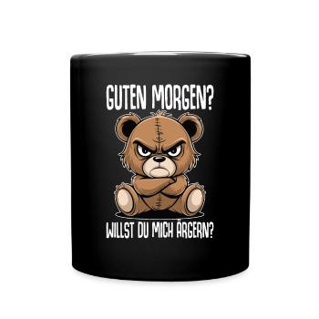 Bonjour? Voulez-vous m’ennuyer ? Grognement matinal - Mug uni - noir - Devant