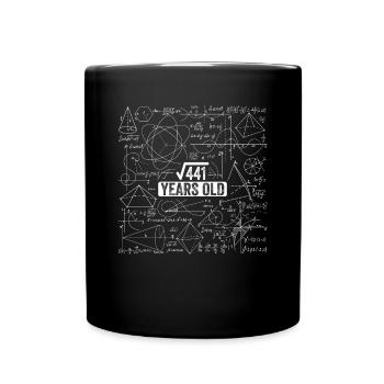 21st Birthday Square Root of 441 21 Years Old - Full Colour Mug - black - Front