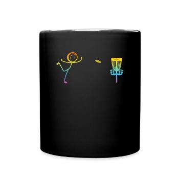 Disc Golfing Funny Disc Golf Stick Figure - Tasse einfarbig - Schwarz - Vorne
