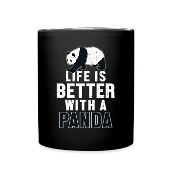 Life is Better with a Panda Panda Bear Friend - Full Colour Mug - black - Front