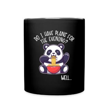 J’ai des projets pour l’ami de l’ours panda du soir - Mug uni - noir - Devant