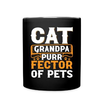 Cat Grandpa Gifts - Tasse einfarbig - Schwarz - Vorne