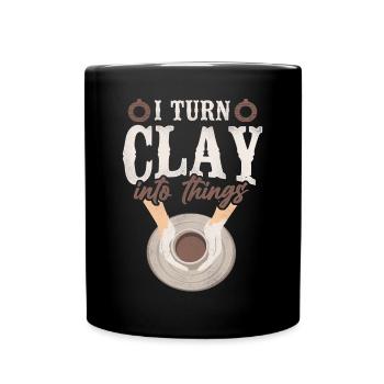 Poterie Céramiste Artiste Je Tourne - Mug uni - noir - Devant