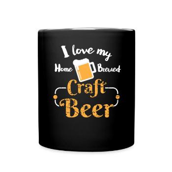 I Love My Home Brewed Craft Beer Home Brewing - Full Colour Mug - black - Front
