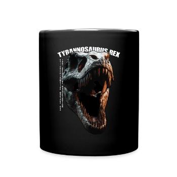 T-Rex-Schädel Design - Tasse einfarbig - Schwarz - Vorne
