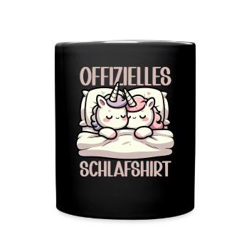 Official Sleep Shirt Unicorn Nights Pajamas - Full Colour Mug - black - Front