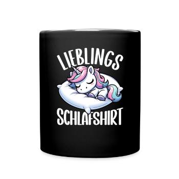 Official Sleep Shirt Unicorn Nights Pajamas - Full Colour Mug - black - Front