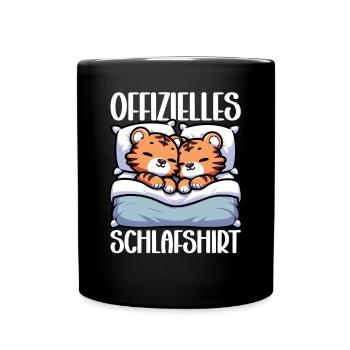 Offizielles Schlafshirt Tiger Tigerliebhaber - Tasse einfarbig - Schwarz - Vorne