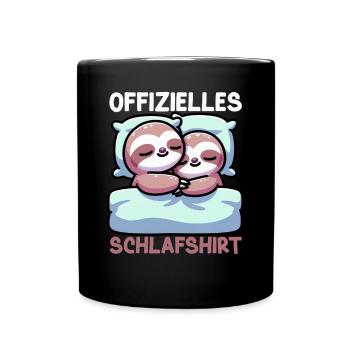 Official Sleep Shirt Sloth Late Riser - Full Colour Mug - black - Front