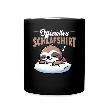 Official Sleep Shirt Sloth Late Riser - Full Colour Mug - black - Front