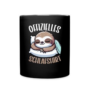 Official Sleep Shirt Sloth Late Riser - Full Colour Mug - black - Front