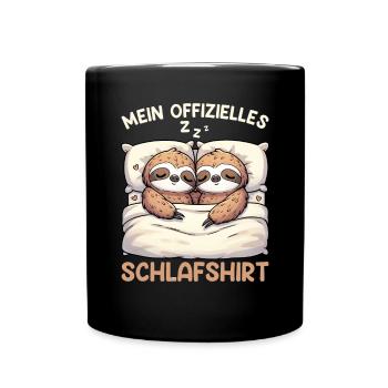Official Sleep Shirt Sloth Late Riser - Full Colour Mug - black - Front