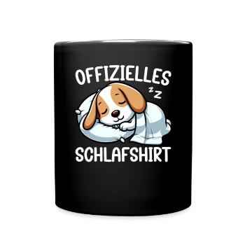 Official Sleep Shirt Beagle Pajamas Chill - Full Colour Mug - black - Front